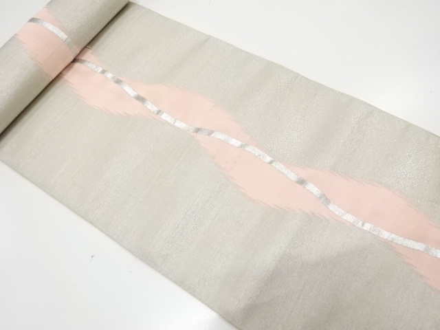 JAPANESE KIMONO / ANTIQUE BOLT FOR HASSUN OBI / WOVEN WAVY STRIPE